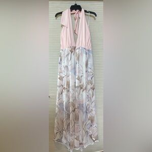 NWOT white birch,XL haltered romper with shorts and sheer tapered pant